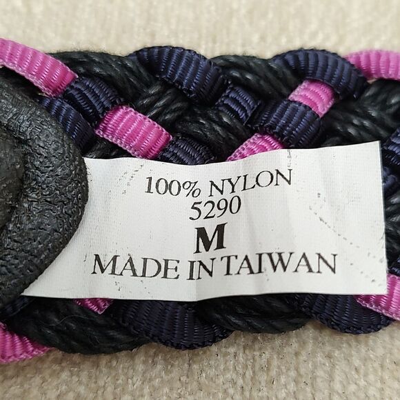 Vintage Woven Braided Belt Gold Statement Buckle Size M - Picture 4 of 9